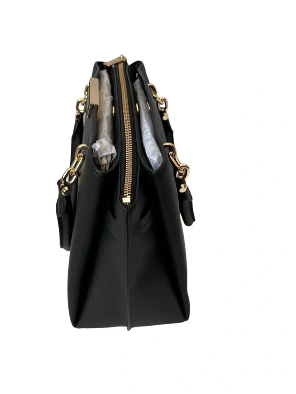 Michael Kors Black Leather Satchel Crossbody Bag QVC Exclusive NWT - Picture 7 of 13